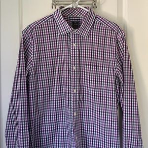 GAP | Men’s Non-Iron Purple Checkered Dress Shirt